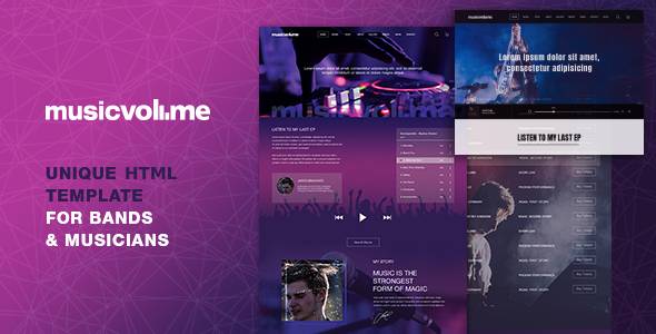 Musicvolume - A Modern HTML Template for Bands, Musicians, Artists and the Music Industry screenshot 1