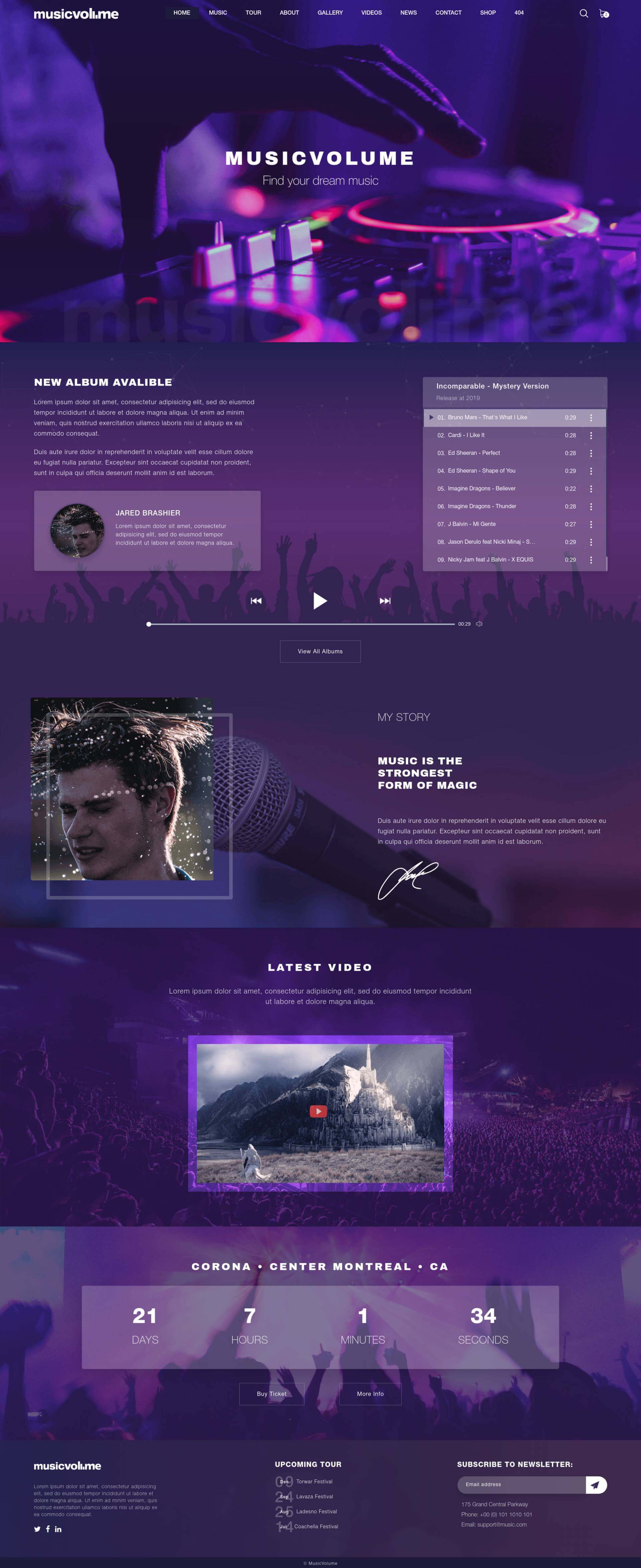 Musicvolume - A Modern HTML Template for Bands, Musicians, Artists and the Music Industry screenshot 2